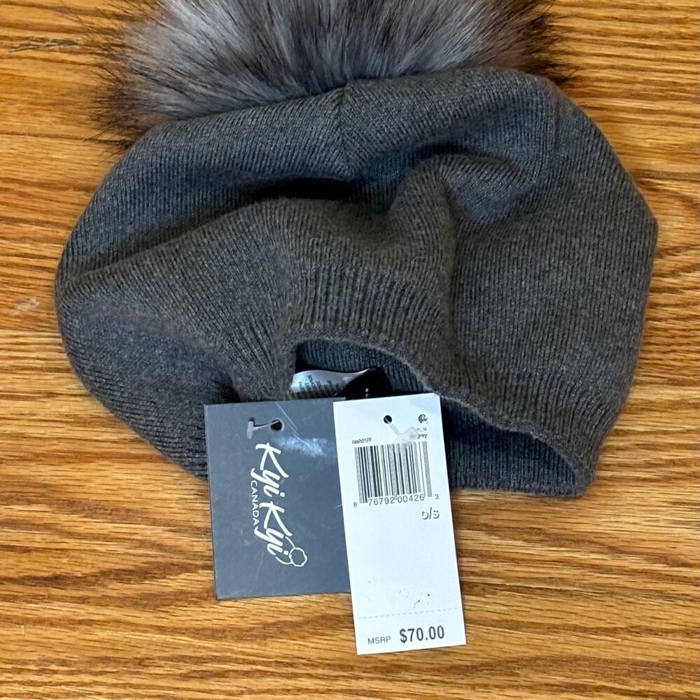 Kyi Kyi Cashmere Faux Fur Pom Pom Hat - Picture 4 of 6